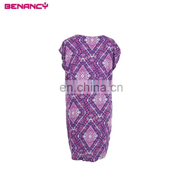 OEM Factory Price Indonesia Rayon Tile Print Tunic Dress photo-2
