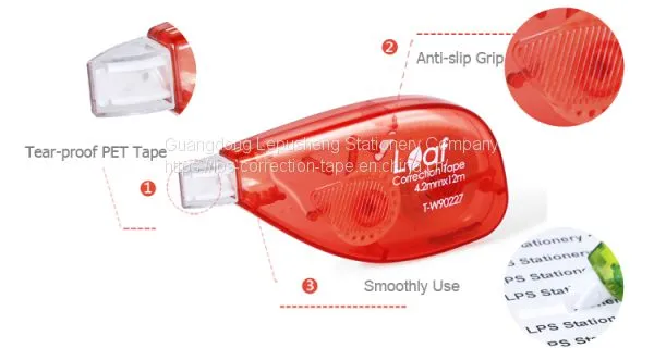 LPS Assorted Color Side Application Correction Runner White Out Correction Tape No.T-W90228 photo-3