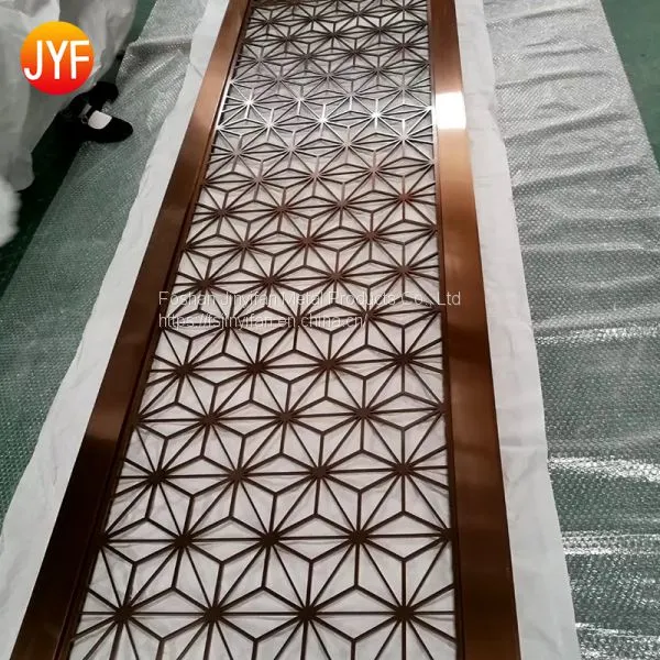Foshan Factory High Quality Customized Hotel Small Decorative Laser Cut Metal Folding Screen Panels photo-5