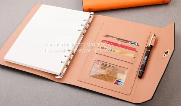 2020 New 6 Ring Bind Notebook Custom a5 Planner Kraft Diary Calendar Card Holder Logo Printing Notebook photo-3