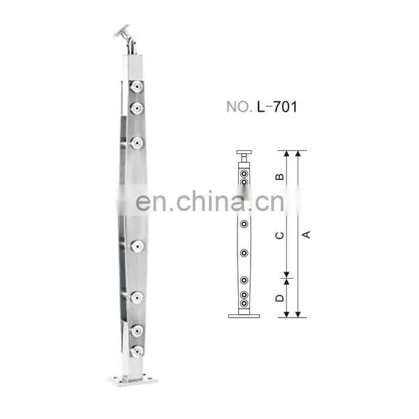 Sonlam L701, Good Design Stainless Steel Glass Post Railing photo-2