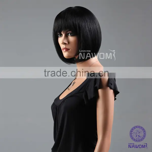 W3301 Hand Made Synthetic Full Lace Half Wig for Black Women photo-2