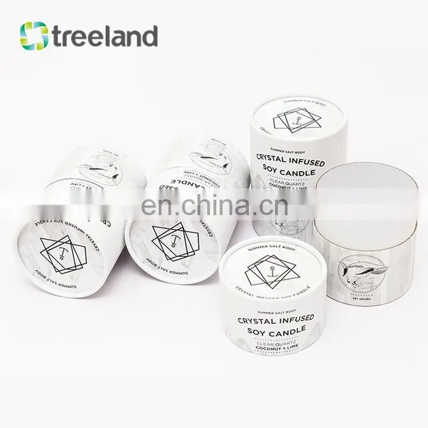 Bio Friendly Candle Packaging Custom Cylinder Paper Tube Fancy Packaging for Scented Candle photo-3