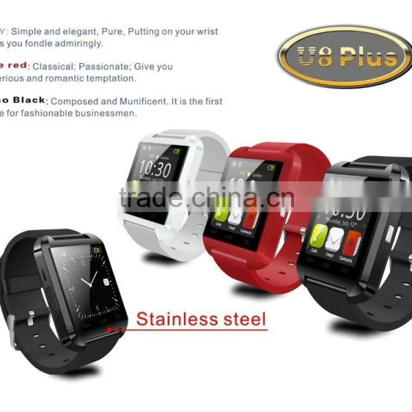 2015 Waterproof Watch Bluetooth Smart Watch Mobile for Samsung S4/Note3/S5 Android Smartphones for U8 Plus Watch photo-2