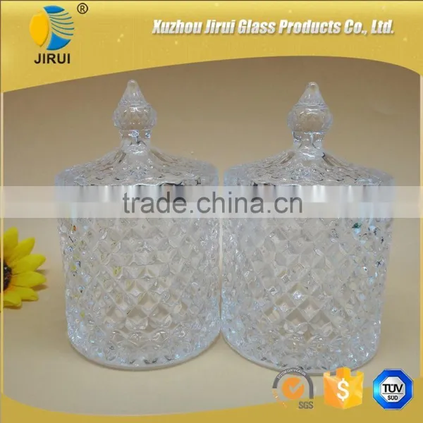 Glass Candy Jar With Glass Lid With Embossed Design Supplier's Choice photo-5