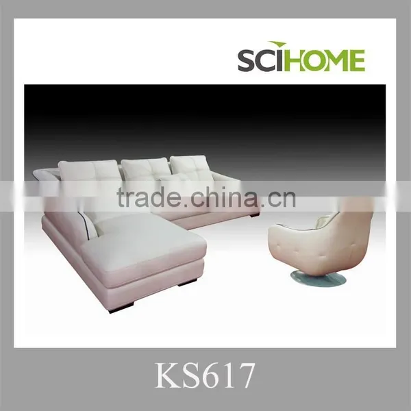 Modern Furniture Corner Sofa Mini Leather Sofa Reclinable Sofa Chair White Leather Color