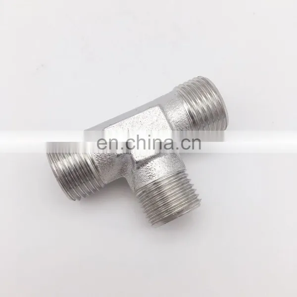 3/8 to 1/2 Hydraulic Adapter Tee Compression Fitting Metal Male Straight Pipe Fittings photo-2