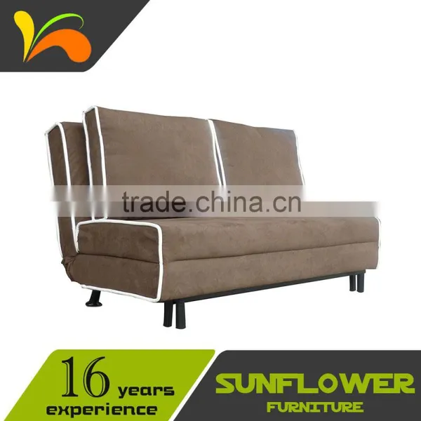 Fabric Leisure Three Folded Sofa Bed With 2 Back Pillows