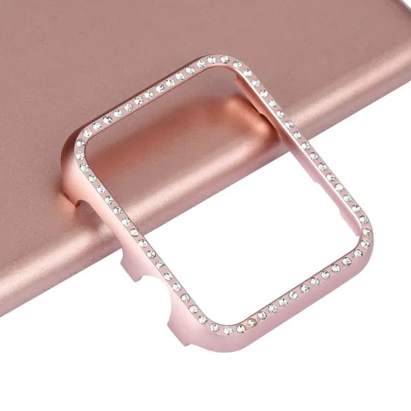 Hot Sale Diamond Metal Protective Cover for Apple Watch Case Series 6 SE 5 4 3 2 Luxury Aluminium Frame Bumper Cases for IWatch photo-5