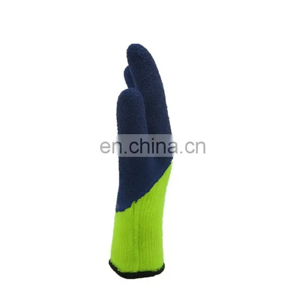 Best Selling Acrylic Knitted Cuff Wrinkle Latex Coated Safety Working Gloves photo-3