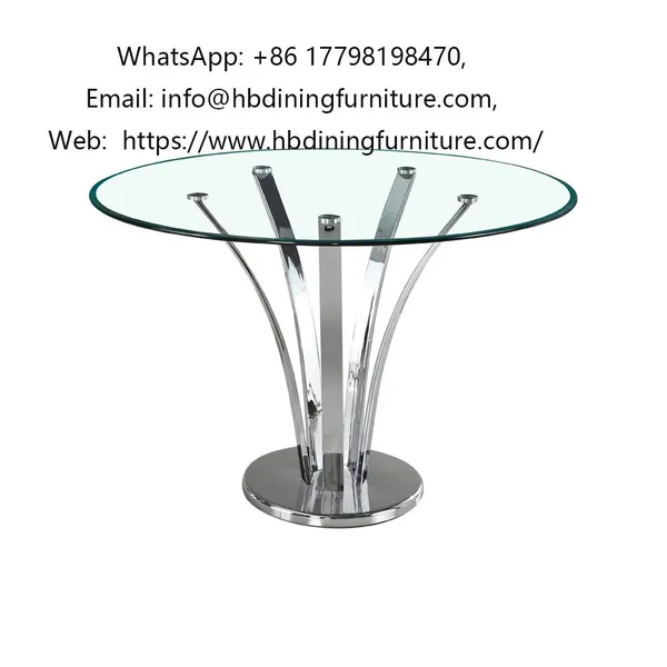 Round Glass Dining Table With Metal Base