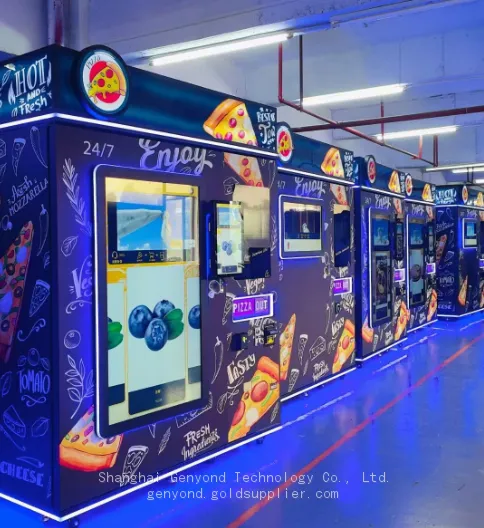 Commercial Fully Automatic Outdoor Hot Fresh Fast Food Self Service Smart Touch Screen Pizza Vending Machine
