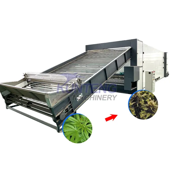 Auto Continuous Conveyor Belt Dryer CBD CANNABIDIOL Dryer Hemp Leaves Drying Machine Equipment EPC