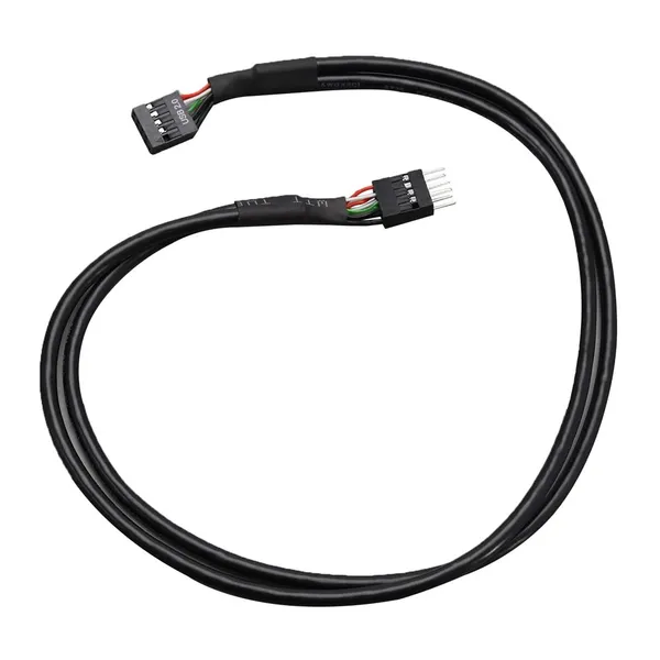 USB 2.0 9Pin Header Extension Cable Black Dual-Isolated Shielded Wire photo-2