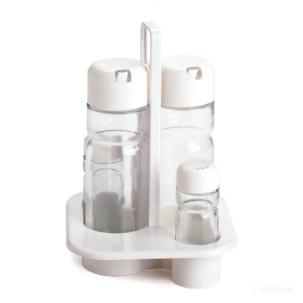Classic Glass Condiment Set With Stand photo-3