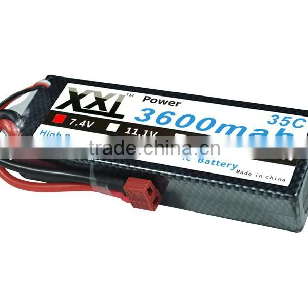 XXL High Discharge Rate 35C 3600mah 7.4V Lipo Battery for rc Hobby photo-2