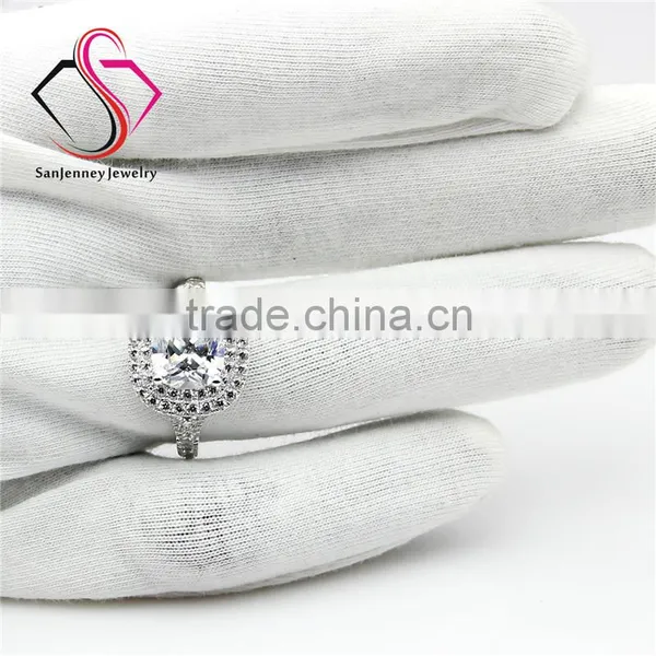 Cushion Brilliant Cut Moissanite 2 Carat 7.5mm Center 14k White Gold Diamond Wedding Engagement Ring photo-5