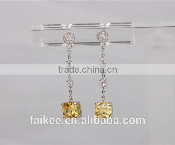 Simple Design Handmade Crystal Earrings Zirconia Silver photo-2