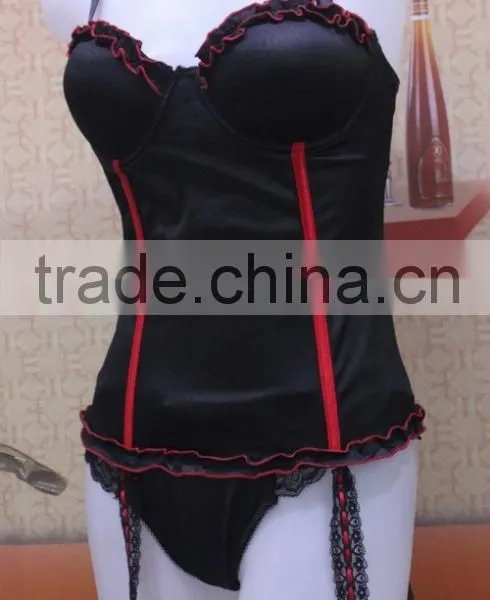 Black Red Sexy Shapewear,slimming Body Suit With Red Bow photo-2