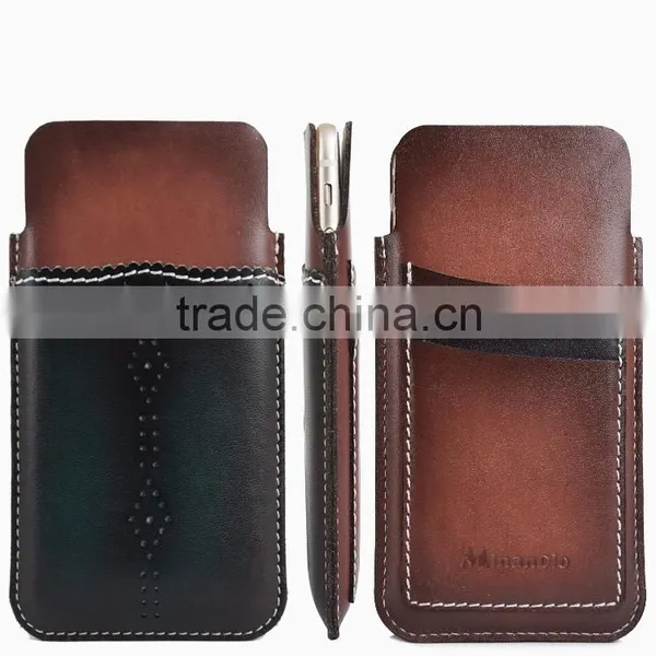 Fading Color Genuine Leather Mobile Phone Tube for IPhone 6/6plus for Women/Lady photo-2