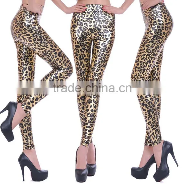 Fashion High Waist Faux Leather Lady Thin Trousers Women Leggings photo-4