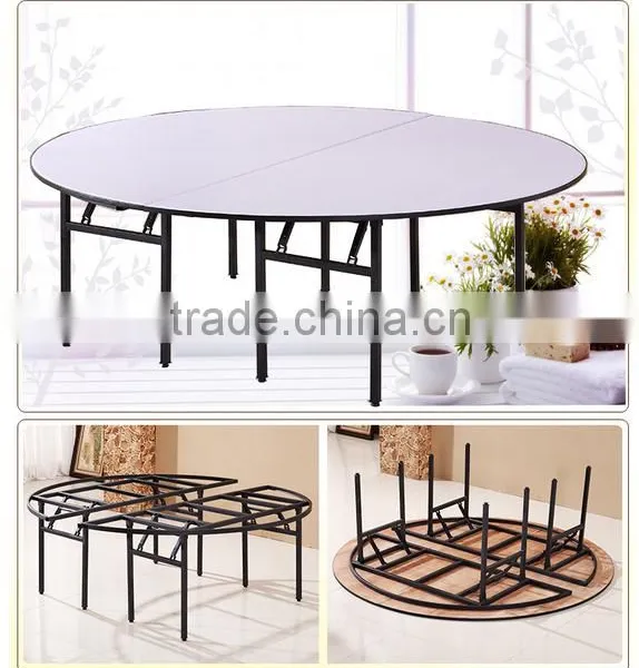 Plywood Round White Restaurant Buffet Table photo-4