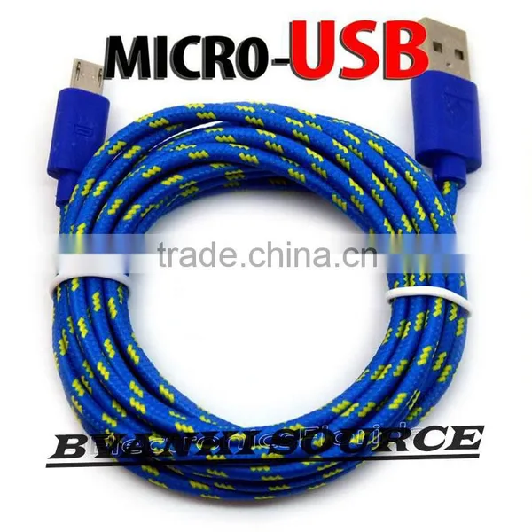 Colorful Rapid Charge Braided Micro USB Cable for Samsung for HTC for Letv Mobiles photo-3
