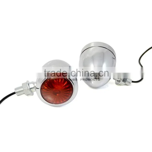 BJ-SL-057 High Quality Universal Chrome Amber Motorcycle Turn Signals Lights Bulb photo-5
