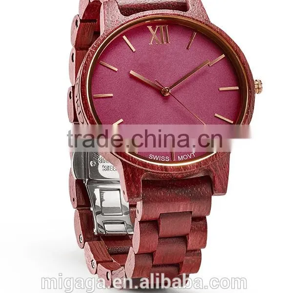 OEM Bamboo Watch for Women Lady Wooden Watches Quartz Wood Watch