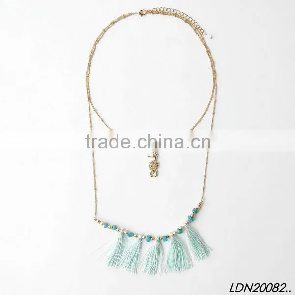 Tassel Layering Sea Horse Pendant Necklace Bracelet Earring Jewelry Set Supplier's Choice photo-3