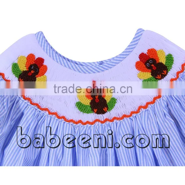 Adorable Turkey Hand Smocked Bishop Dress photo-2