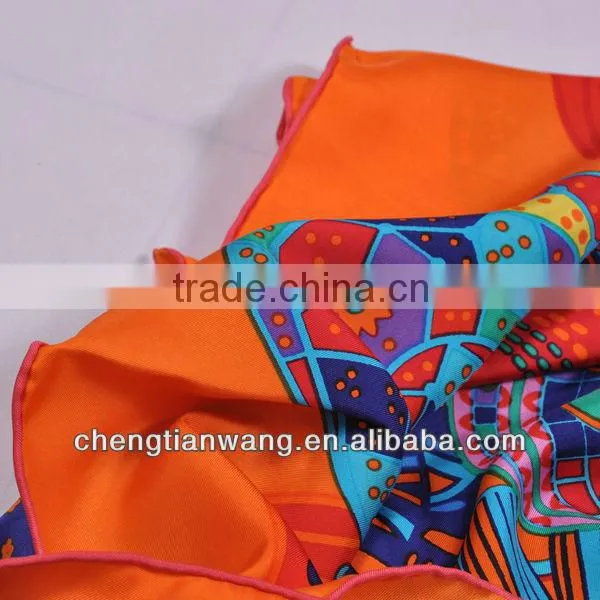 Best-selling Scarf Shawl, Lady's Fashion 140cm Square 100% Silk Scarf Shawl photo-3