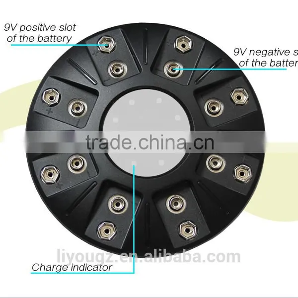 2016 OEM 9V Li-ion Ni-MH Battery Charger + Rapid Charger+ 8 Bay 9V Li-ion Ni-MH Rechargeable Battery Charger photo-5