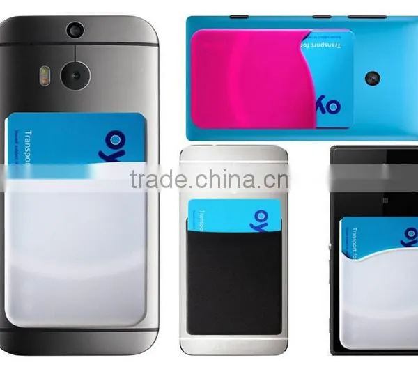 3M Sticker Colorful OEM Promotional Silicone Adhesive Card Holder Wallet for Mobile/cell Phone photo-6