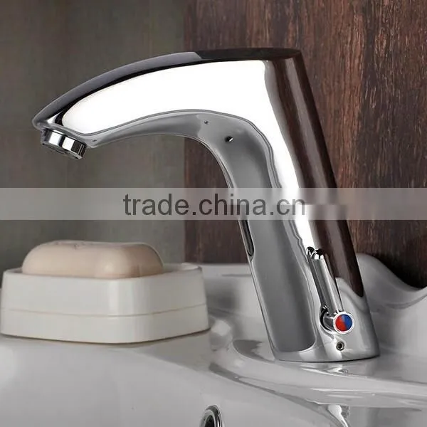 Deck Mounted Chrome Finish Brass Basin Faucet Automatic Sensor Faucet photo-2