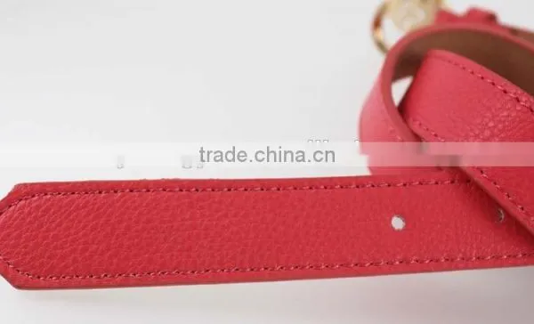 2015 Fashion Pink PU Leather Women Jeans Belt With Gold Buckles in YiWu photo-6