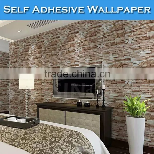 SINO PVC Material Waterproof 3D Effect Removable Wallpaper photo-2