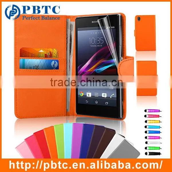 Fancy Rose PU Wallet Waterproof Shockproof Cover Case For Sony Xperia Z1 photo-2