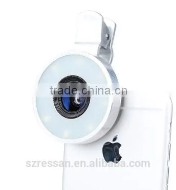 Universal Clip-On Selfie LED Light With Colored Filters And Camera Lens Kit For Smart Phones Tablets