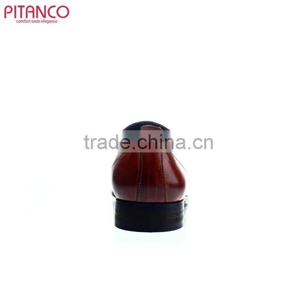 Punched Leather Brown Men's Dress Shoes photo-3