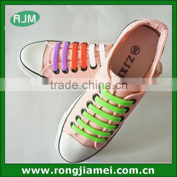 Wholesale Top Selling Colorful Silicone Shoelaces in Flat for Holiday photo-4