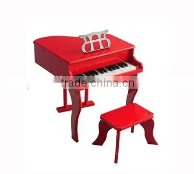 Fashion 30 Key Children Red Wooden Piano, Mini Child Wooden Piano Toy