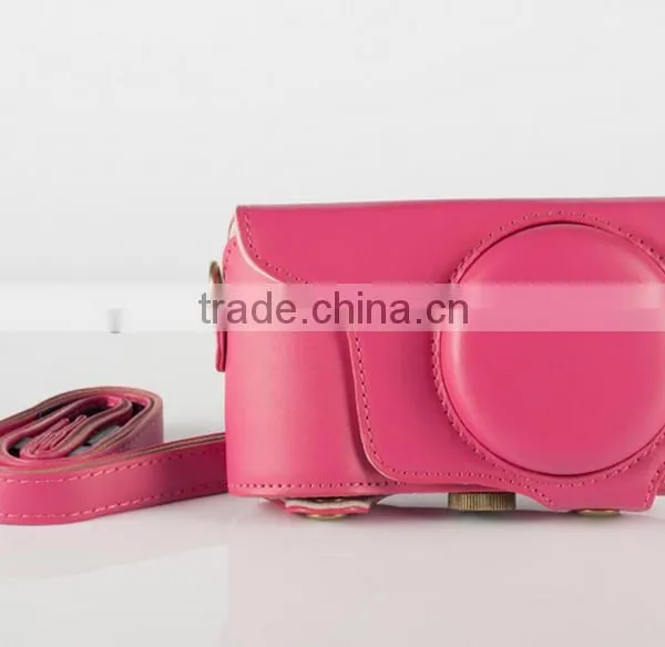 Factory Competitive Price Red Leather Mini Camera Bag in Dongguan