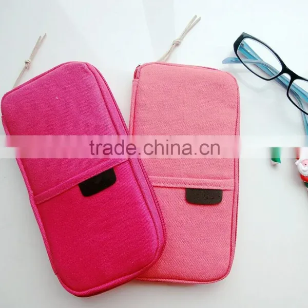 Soft Nylon Women Travel Passport Holder Mobile Case / Travel Card Holder photo-2