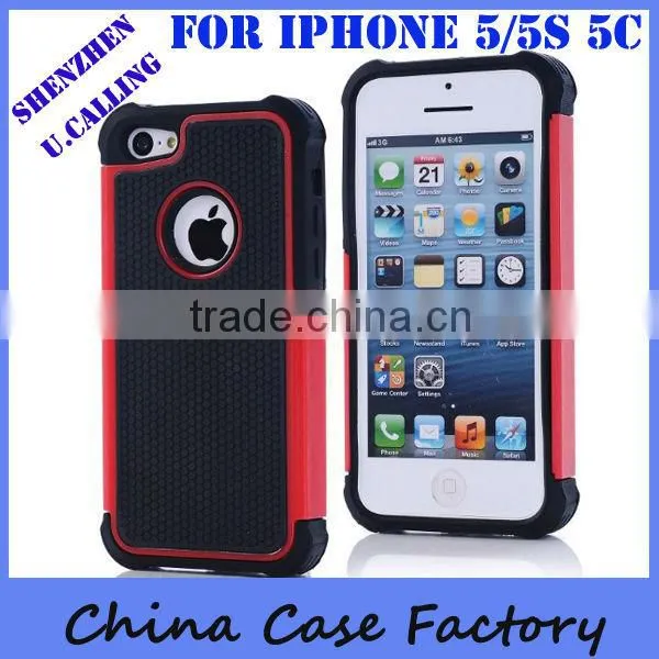 2014 Hot Design Soft Silicon Case With Hard Back Case For IPhone 5 5S photo-3