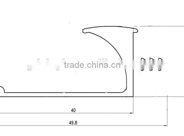 Good Quality Anodized and Brushed Handle L Shaped Handle Aluminum Frame Profile for Kitchen Cabinets by China Manufacotory photo-2