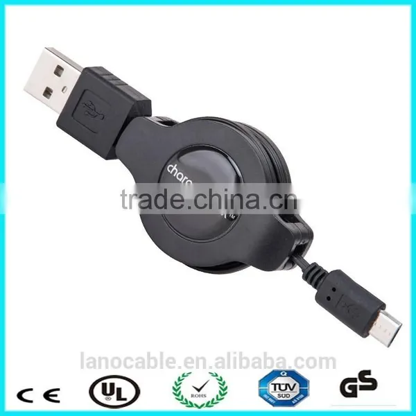 0.8m Micro USB Cable Mobile Phone Charging Cord Retractable Cable photo-5