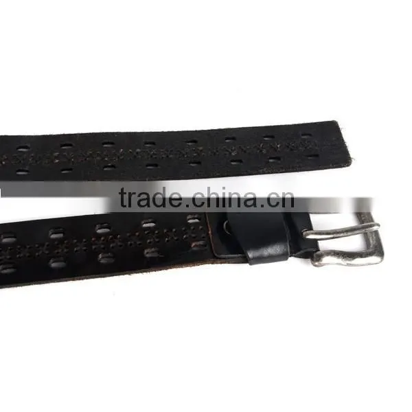Factory Hot Sell Pin Belt Buckle Fashion Black Cowhide Italian Leather Belt Men photo-5