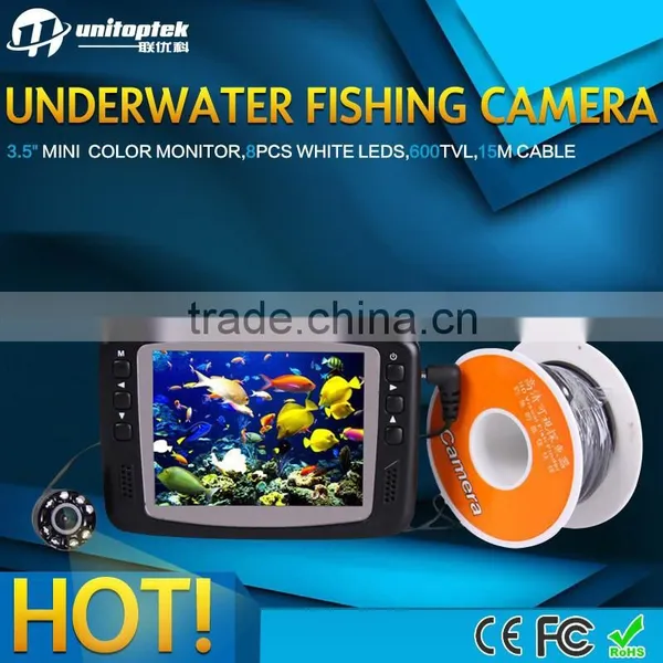 Underwater Fishing Camera 8 IR LEDs 15m Cable Inspection Mini Fishing Cammera +Color Monitor Underwater Cctv Camera Night Vision