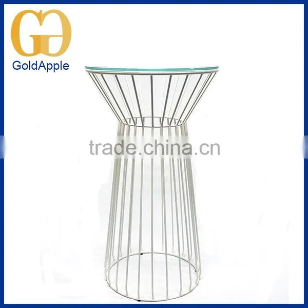 Outdoor Indoor Metal Wire Round Dining Table/glass Living Room Coffee Table photo-2